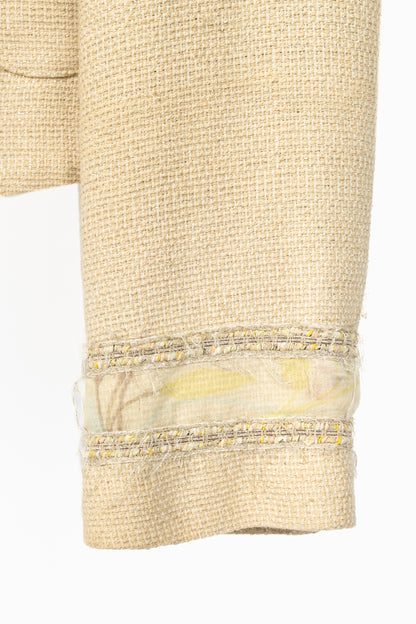 M by Missoni Metallic Beige Cotton-Tweed Trimmed Blazer