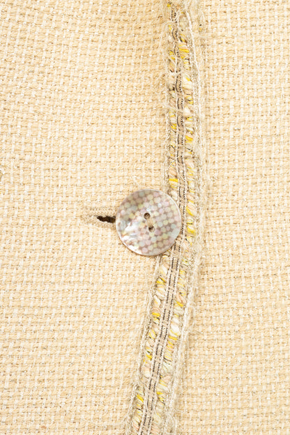 M by Missoni Metallic Beige Cotton-Tweed Trimmed Blazer
