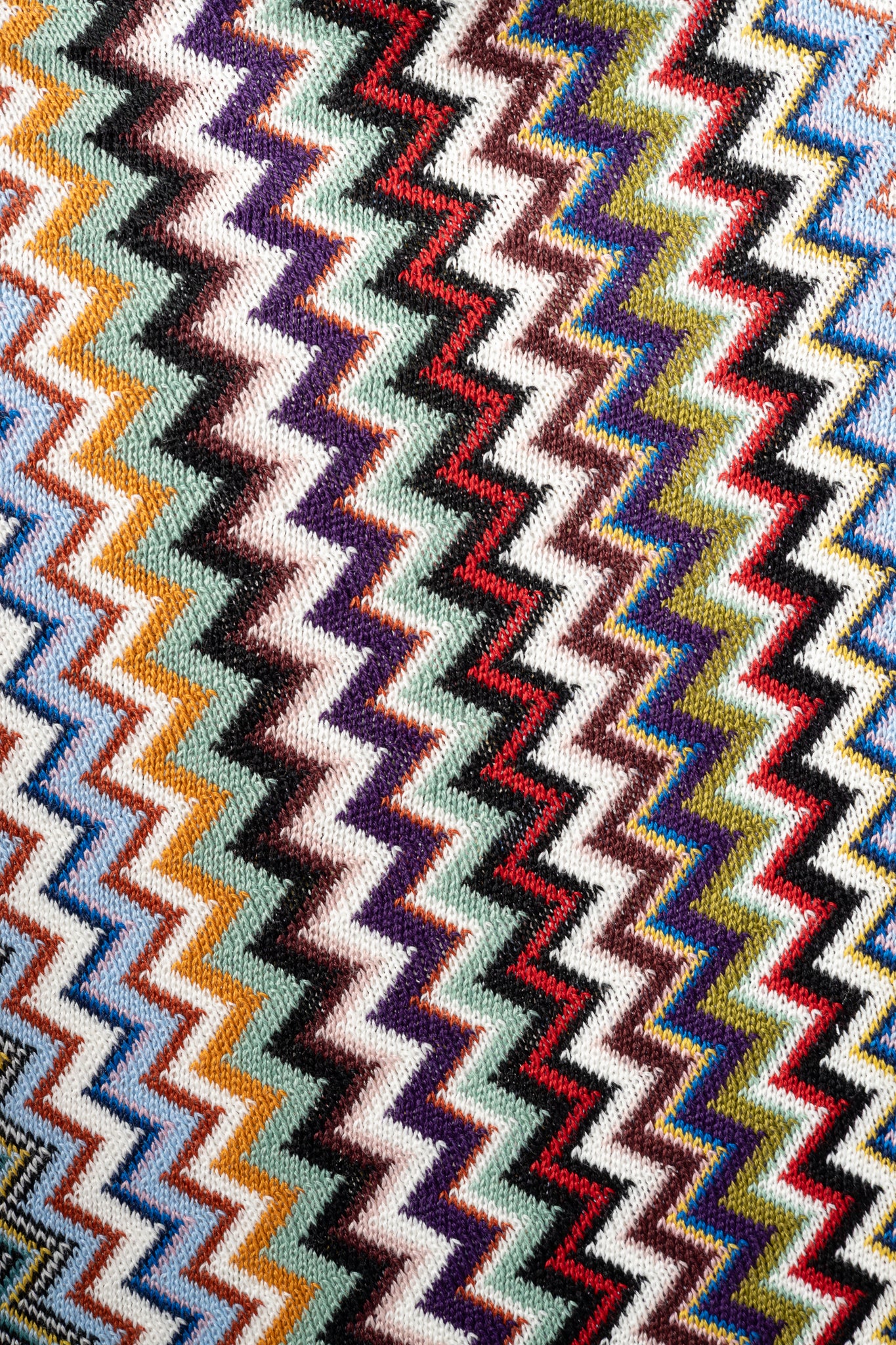 Missoni Purple Chevron Wool-Knit Fringe Poncho