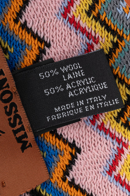 Missoni Pink Chevron-Jacquard Wool-Blend Fringed Scarf