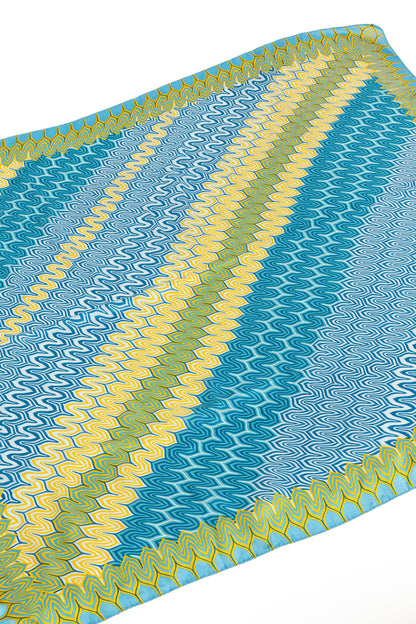 Missoni Blue & Yellow Geometric Silk Square Scarf