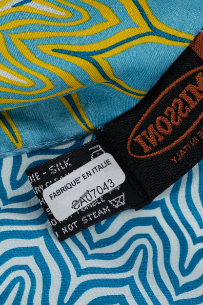 Missoni Blue & Yellow Geometric Silk Square Scarf