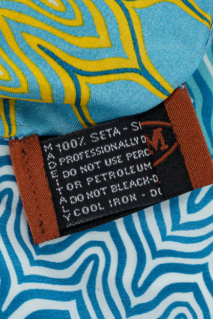 Missoni Blue & Yellow Geometric Silk Square Scarf