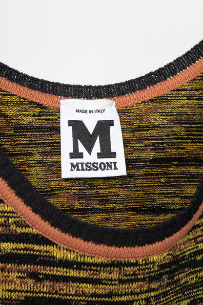 M Missoni Geometric Knit Paneled Cotton-Blend Mini Dress