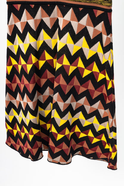 M Missoni Geometric Knit Paneled Cotton-Blend Mini Dress
