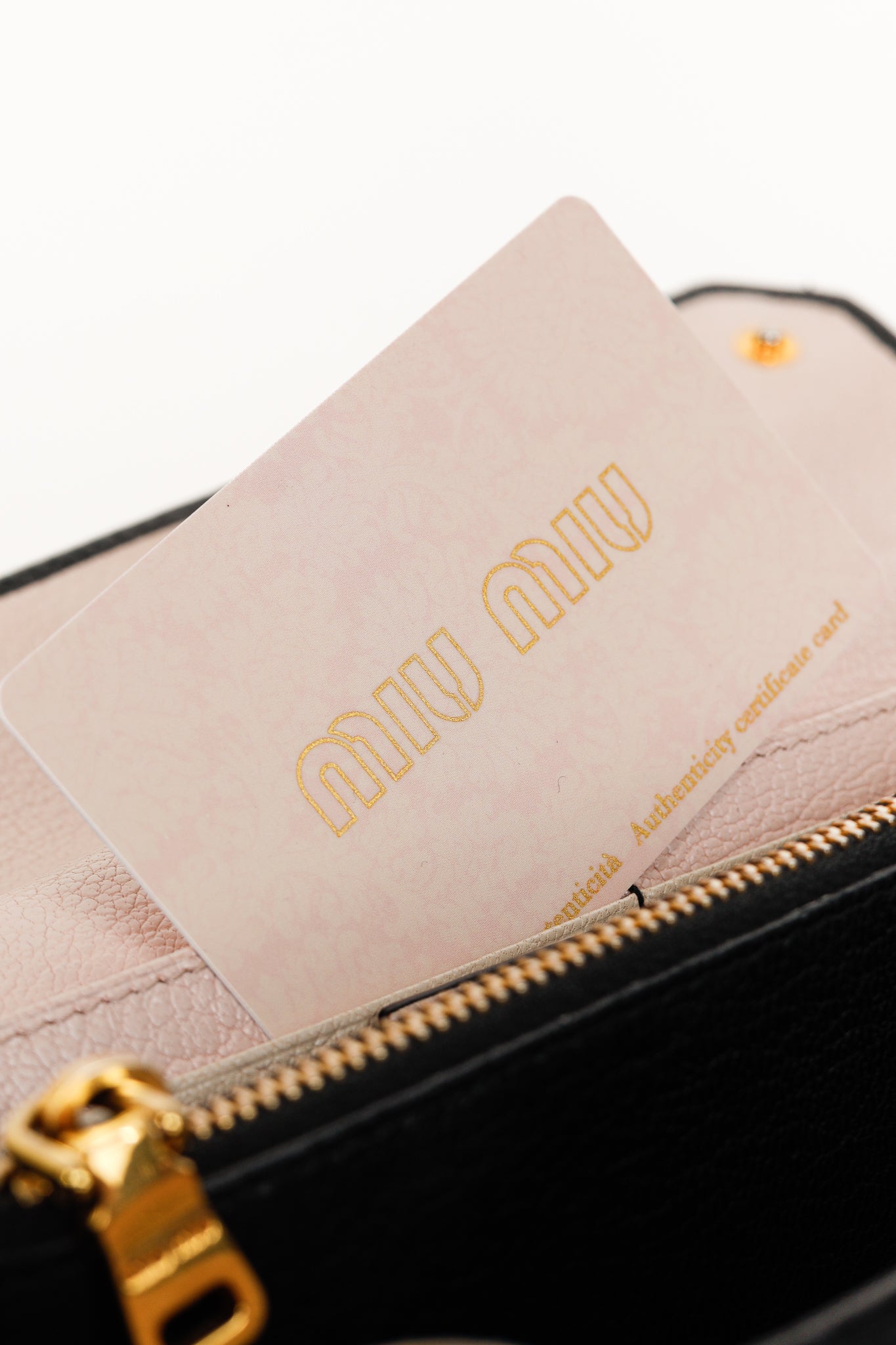 Miu Miu Black Madras Leather Long Wallet