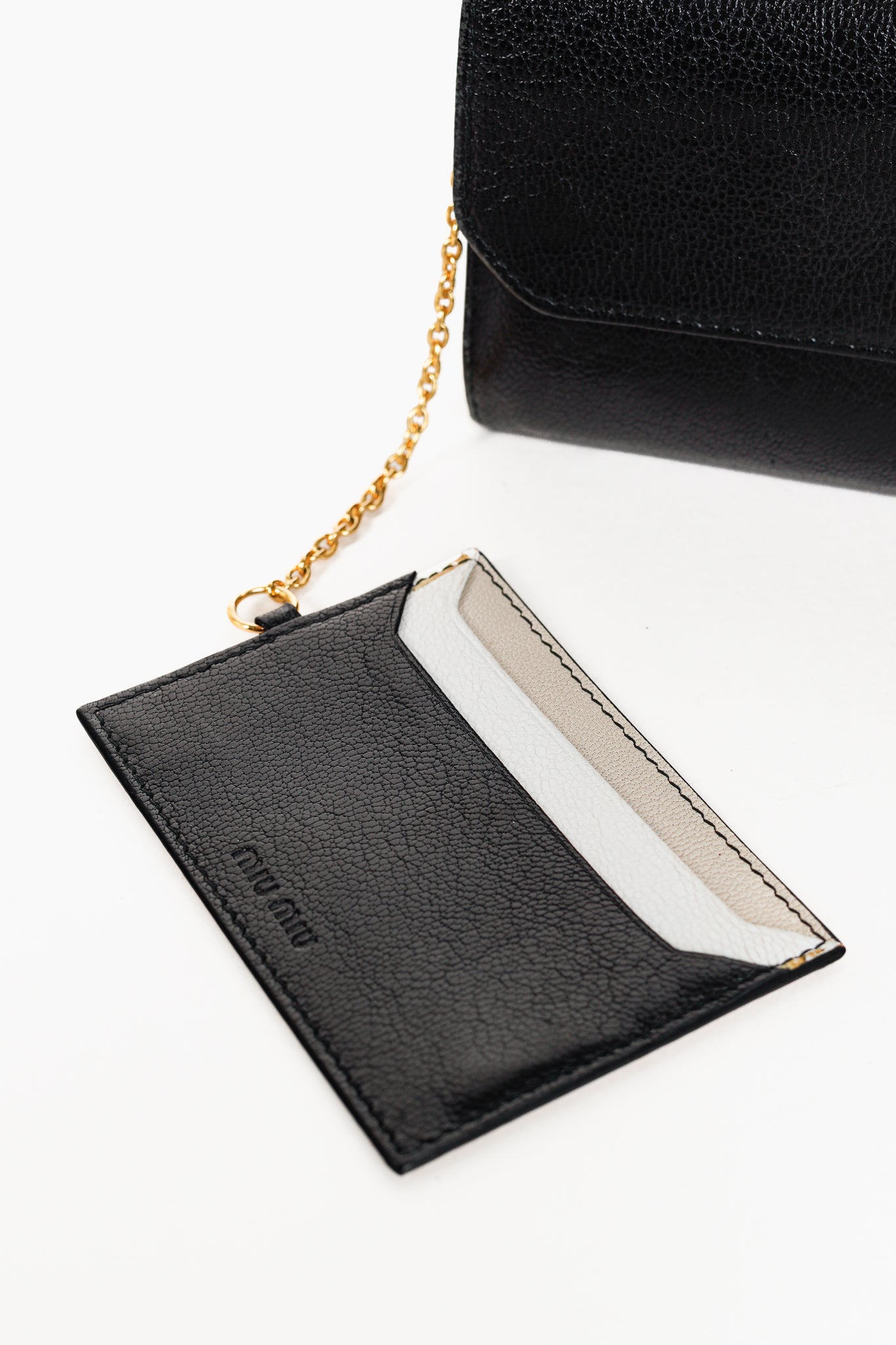 Miu Miu Black Madras Leather Long Wallet