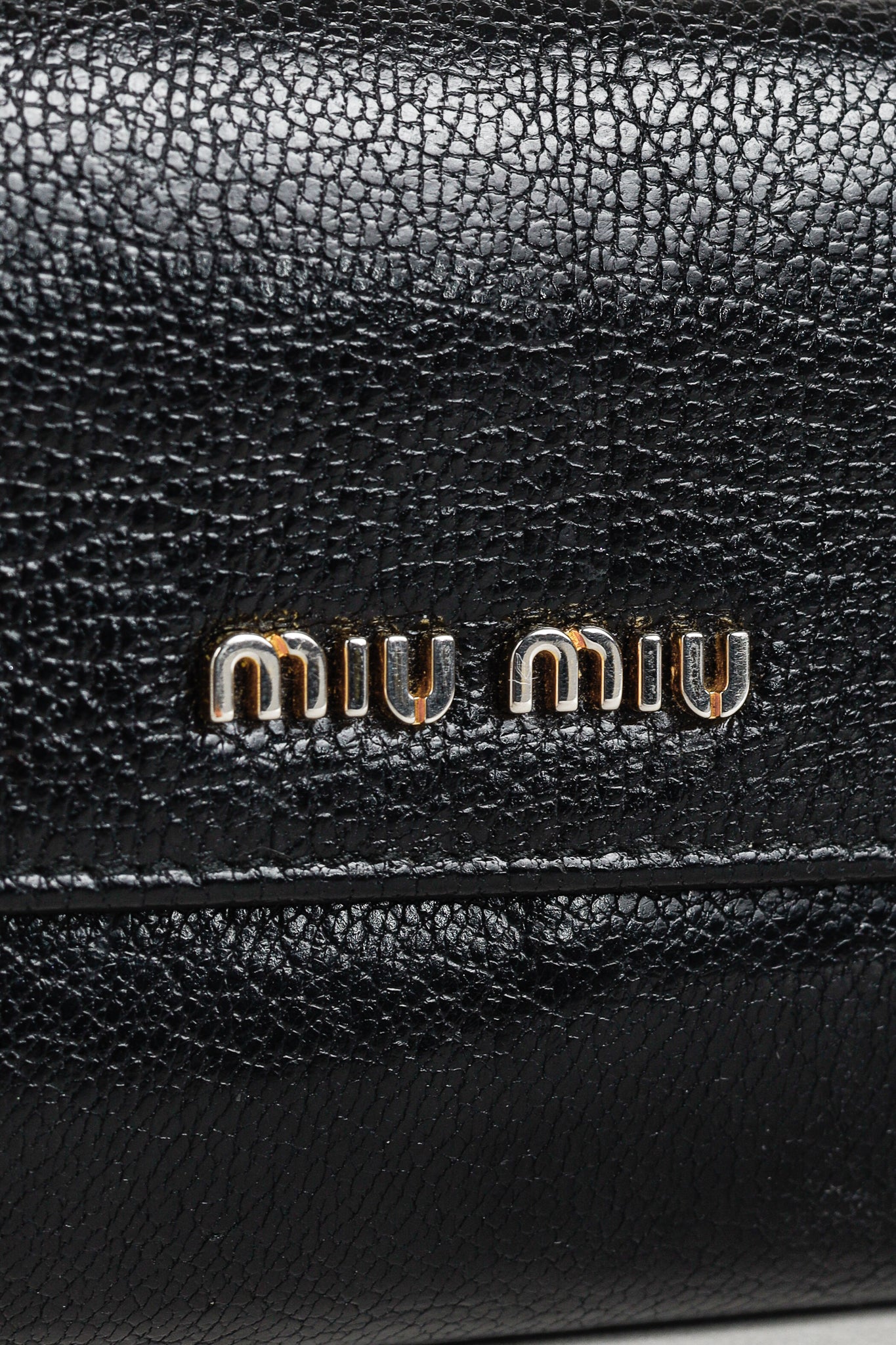 Miu Miu Black Madras Leather Long Wallet
