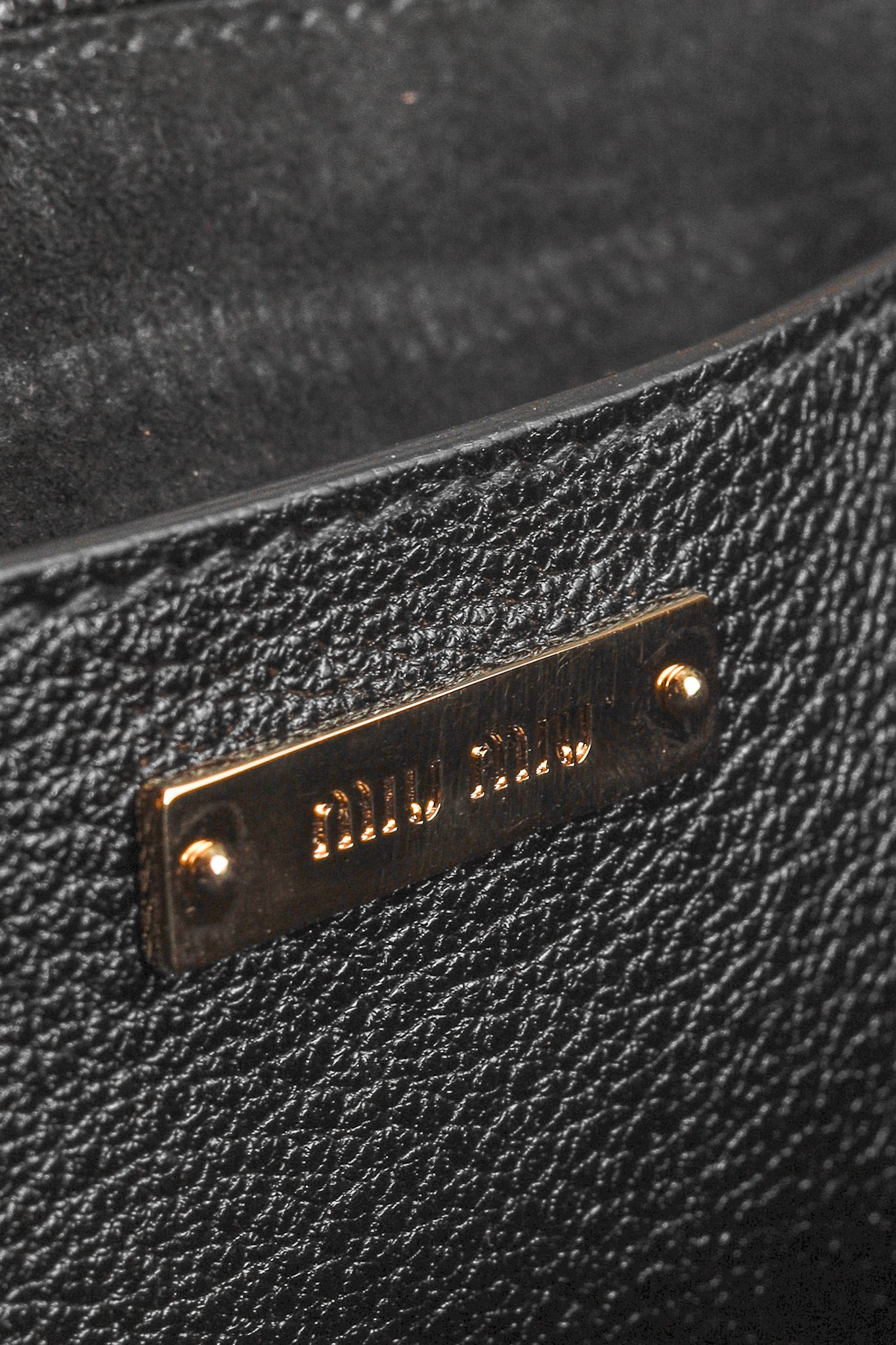 Miu Miu Nero Madras Leather Accordion Tote