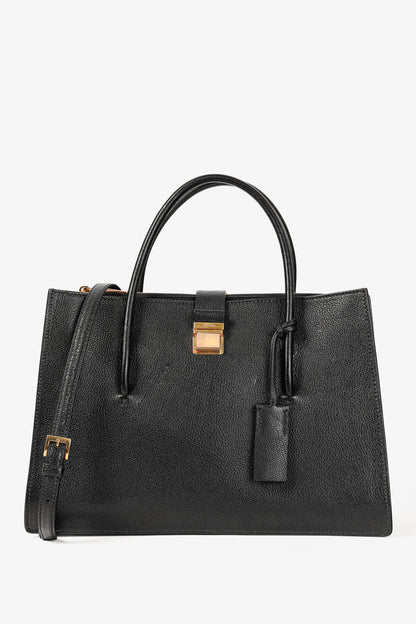 Miu Miu Nero Madras Leather Accordion Tote