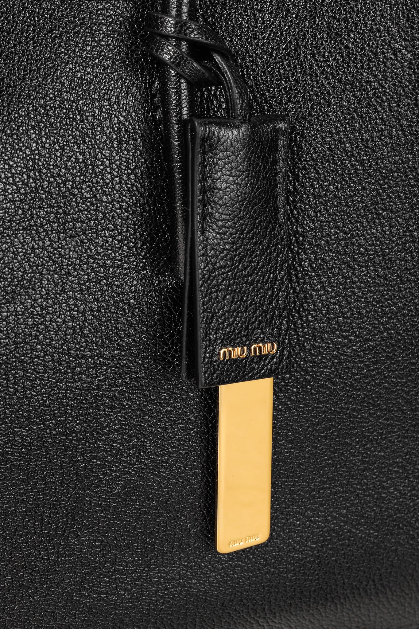 Miu Miu Nero Madras Leather Accordion Tote