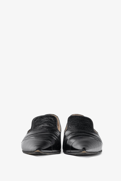 Miu Miu AW13 Black Leather Pointed-Toe Flats