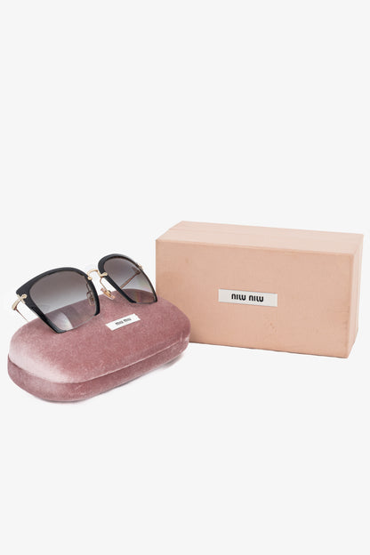 Miu Miu SMU 52R Black & Gold Square Sunglasses