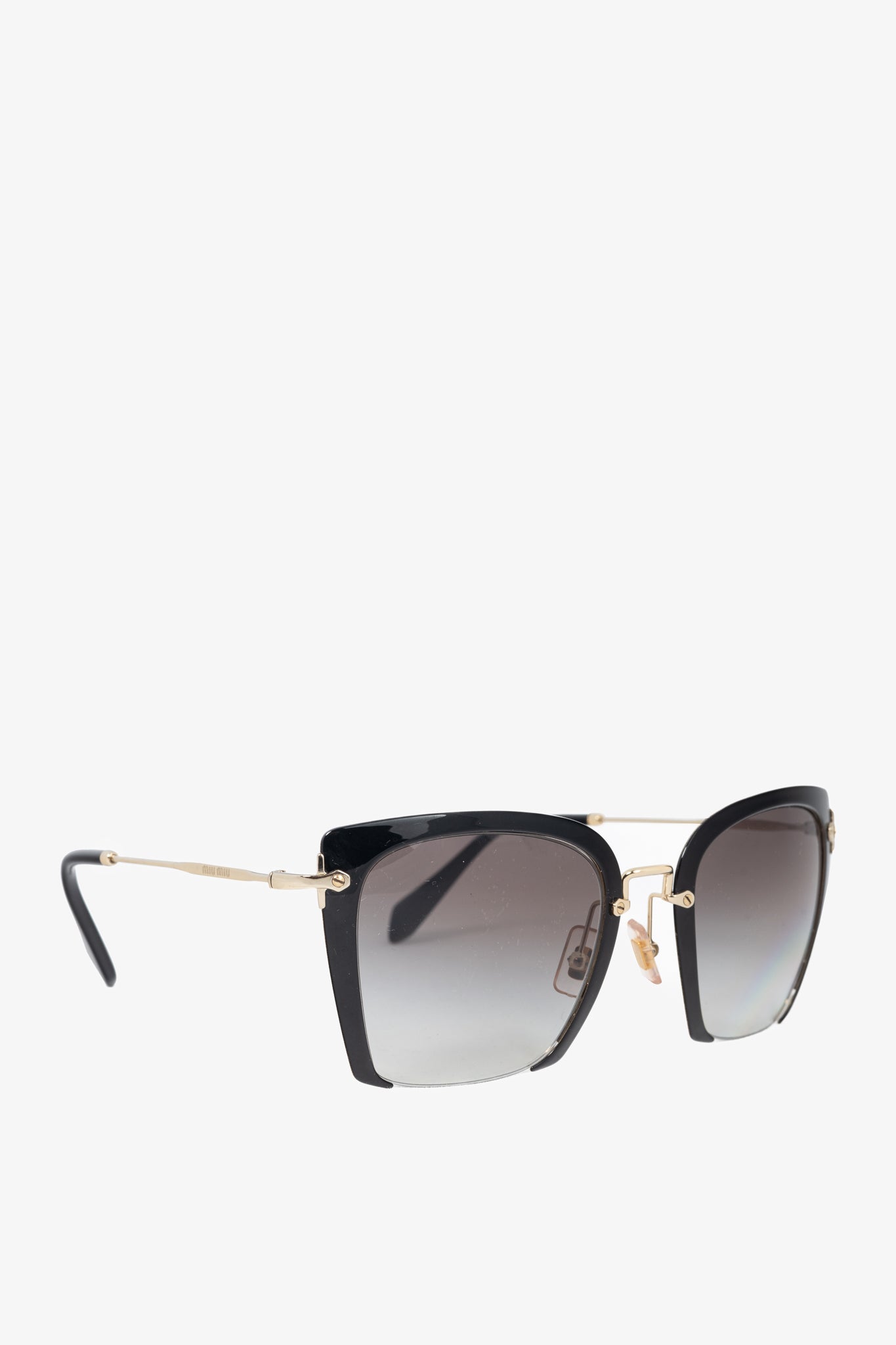 Miu Miu SMU 52R Black & Gold Square Sunglasses
