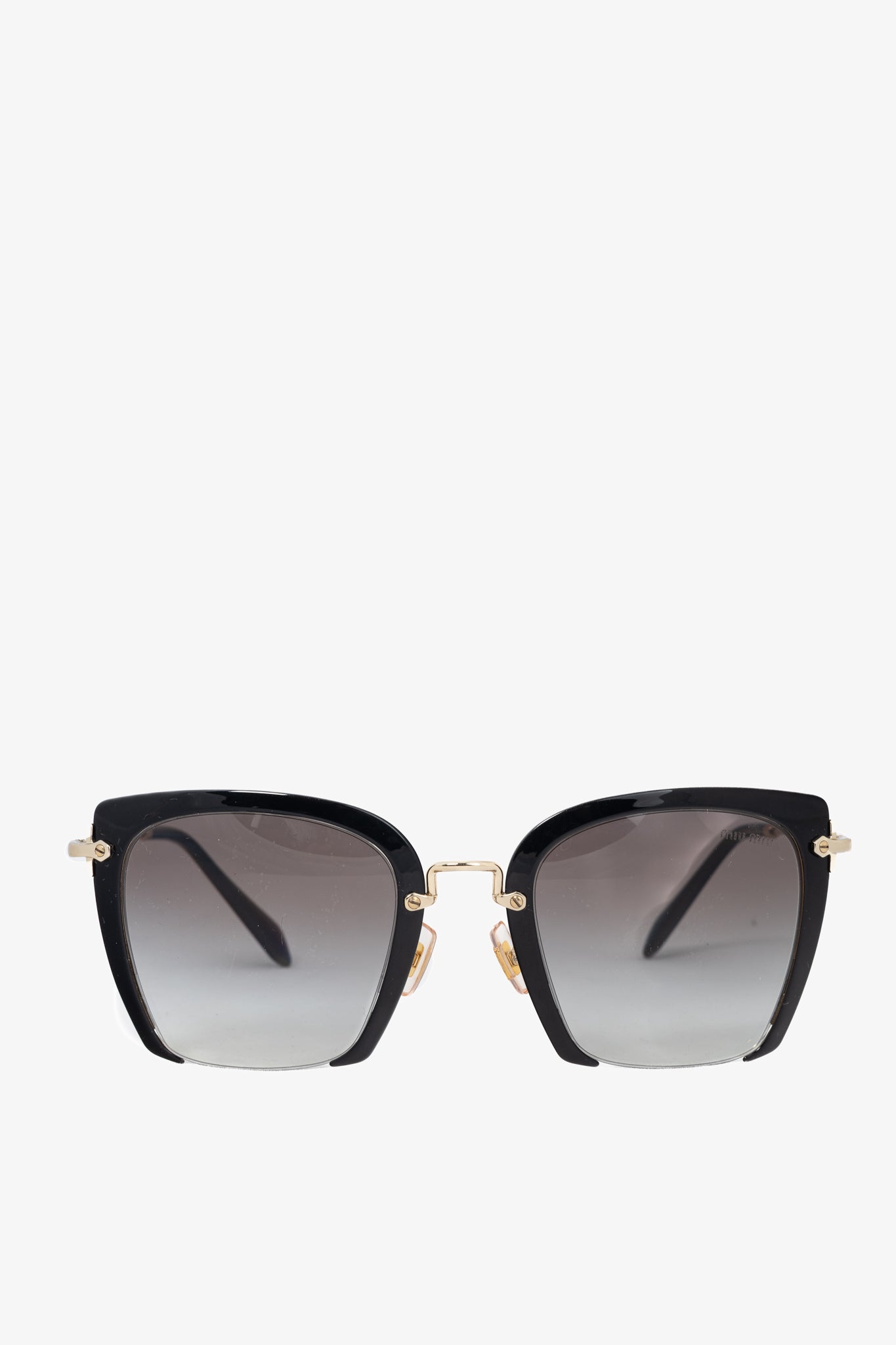 Miu Miu SMU 52R Black & Gold Square Sunglasses
