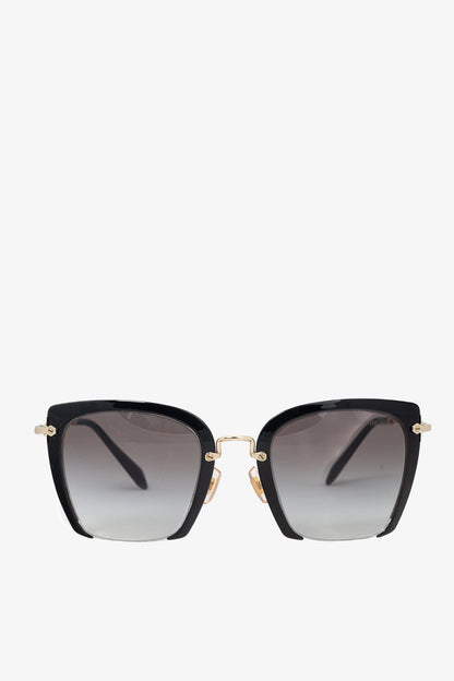 Miu Miu SMU 52R Black & Gold Square Sunglasses