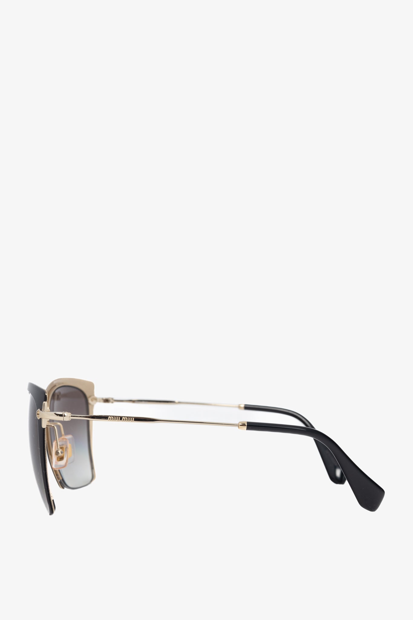 Miu Miu SMU 52R Black & Gold Square Sunglasses