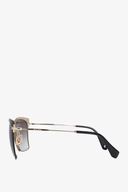 Miu Miu SMU 52R Black & Gold Square Sunglasses