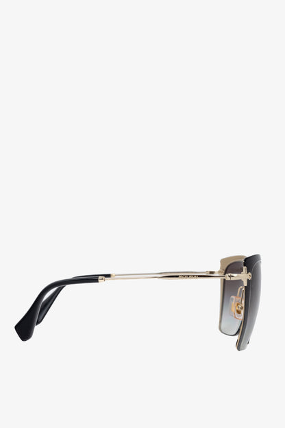 Miu Miu SMU 52R Black & Gold Square Sunglasses