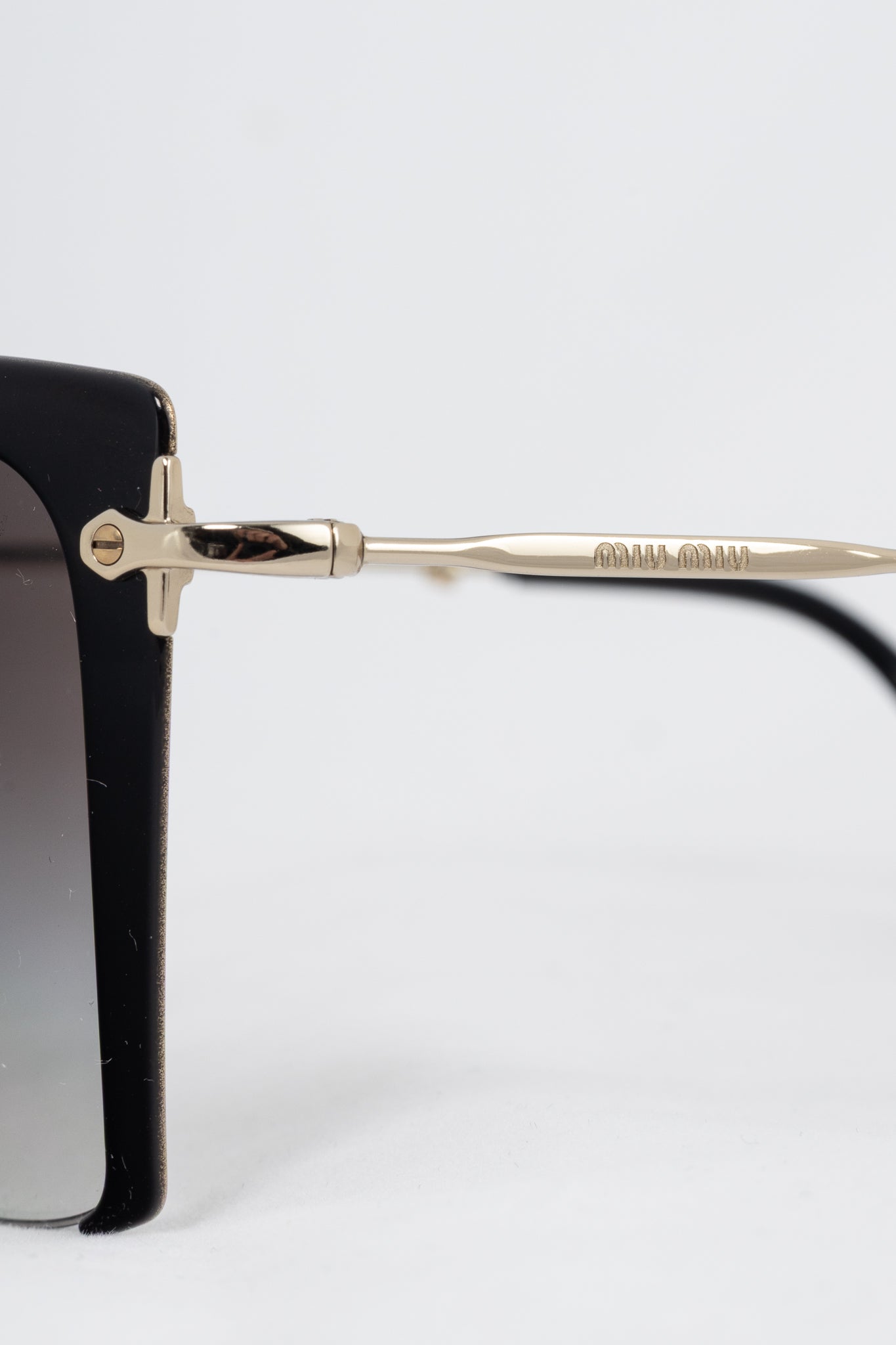 Miu Miu SMU 52R Black & Gold Square Sunglasses