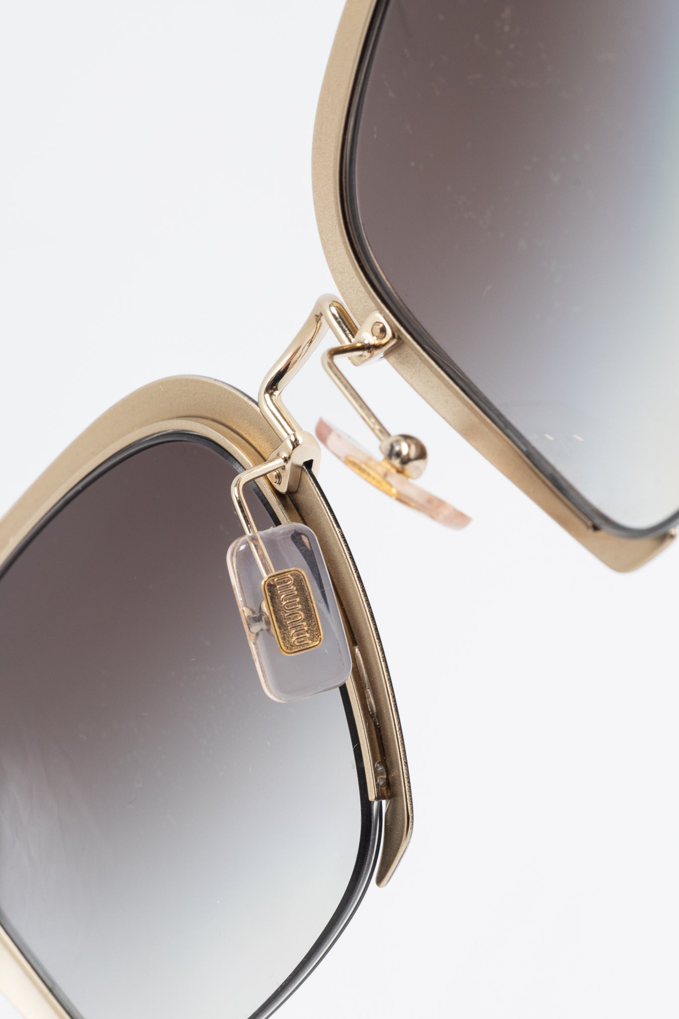 Miu Miu SMU 52R Black & Gold Square Sunglasses