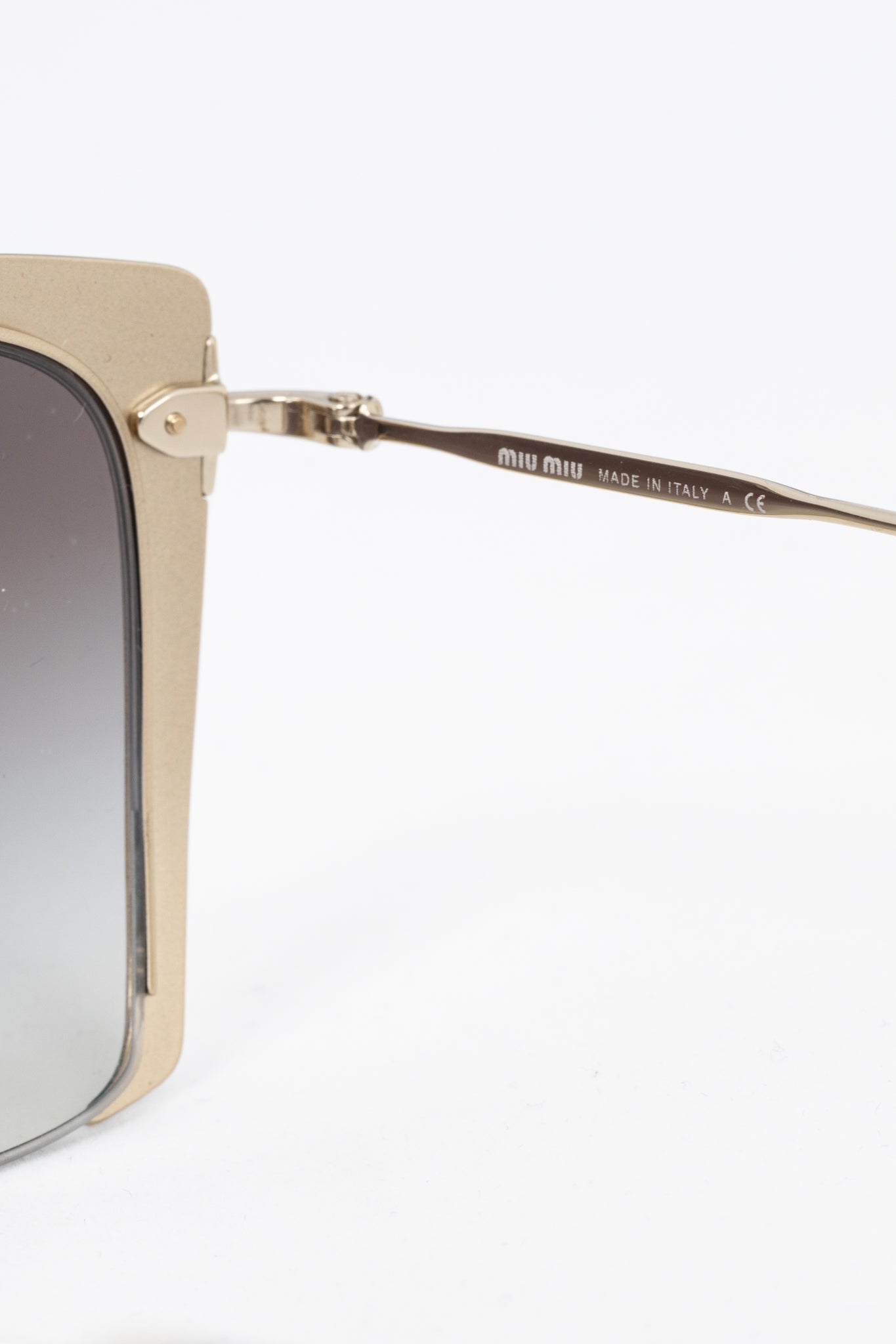 Miu Miu SMU 52R Black & Gold Square Sunglasses
