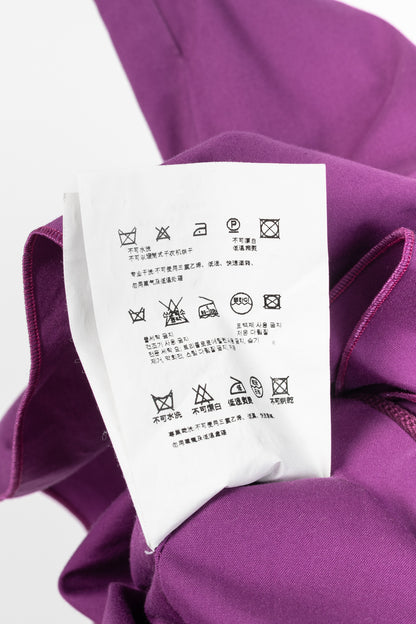 Miu Miu Cruise 2009 Purple Cotton Ruched Ruffle-Trim Strapless Mini Dress