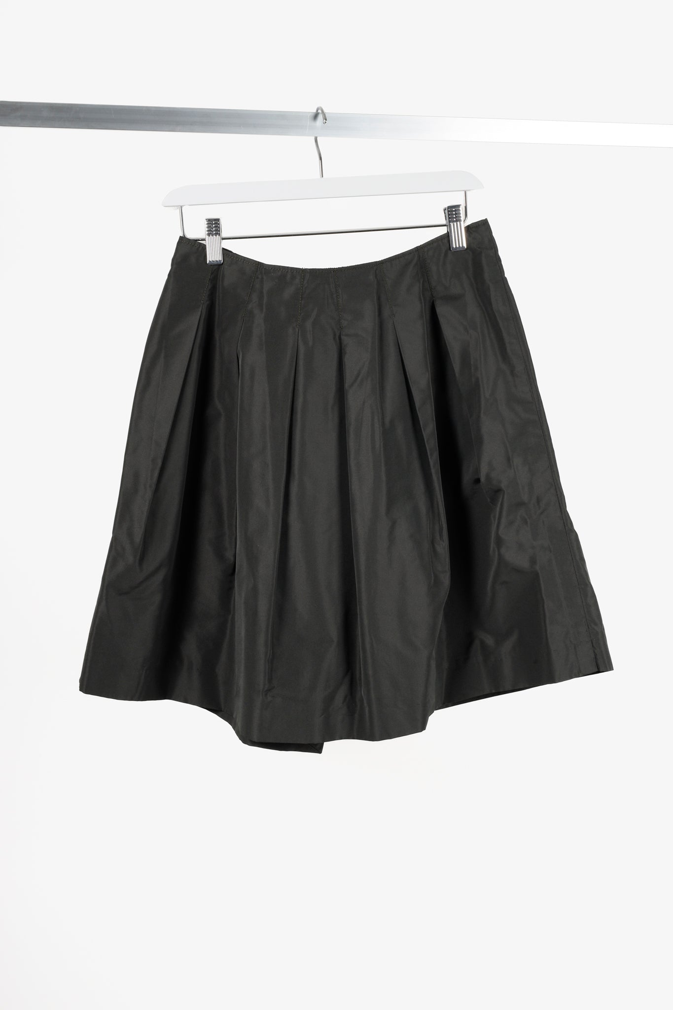 Miu Miu Green Nylon Pleated Skirt