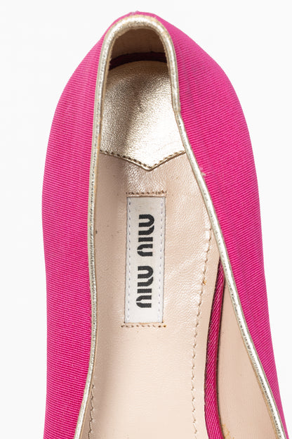 Miu Miu PF12 Pink Embroidered Crystal-Heel Loafers