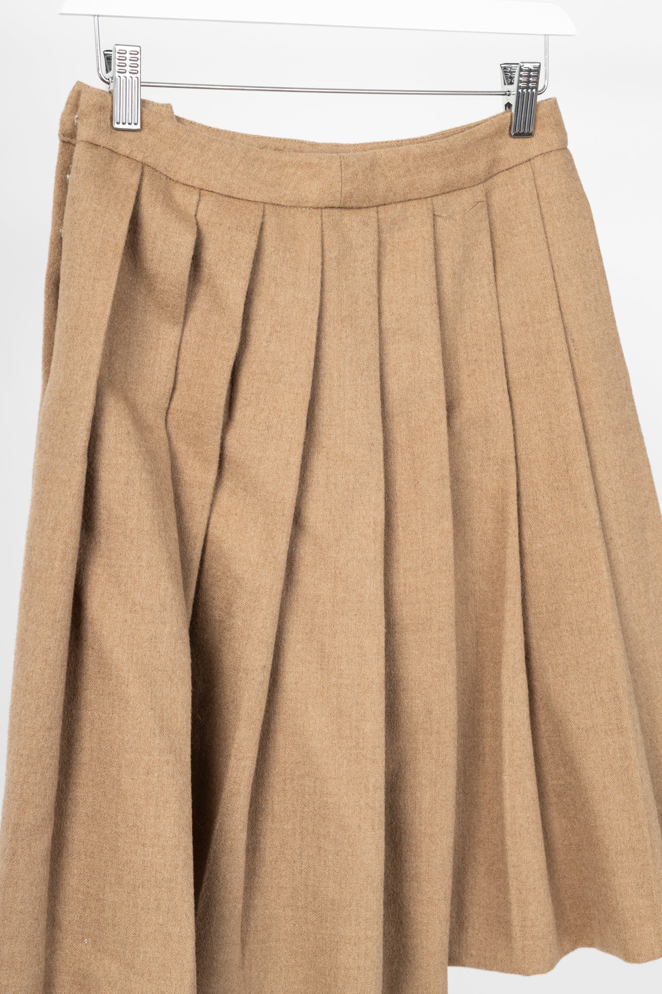 Miu Miu AW07 Runway Tan Wool & Camel Pleated Skirt