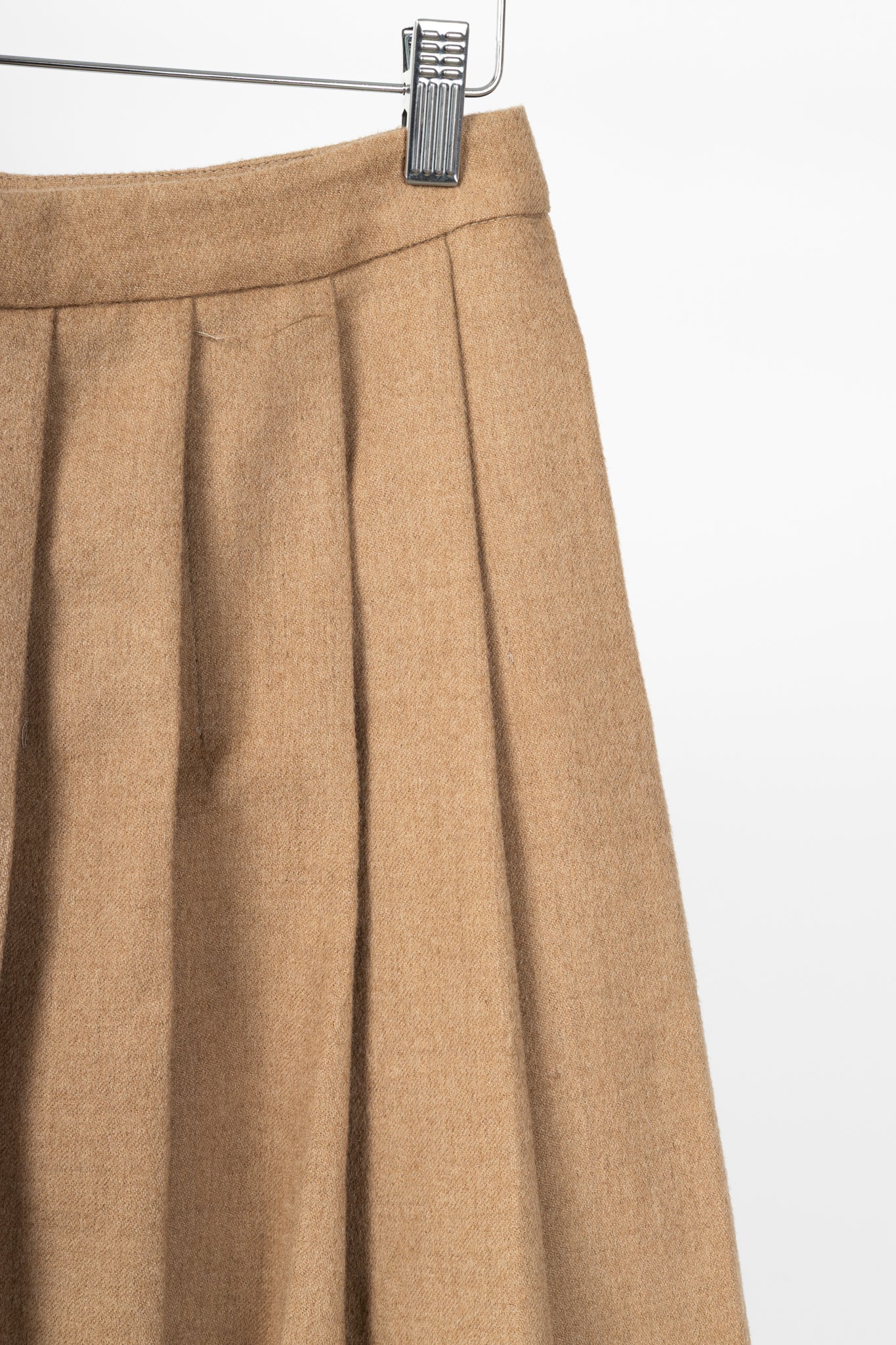 Miu Miu AW07 Runway Tan Wool & Camel Pleated Skirt