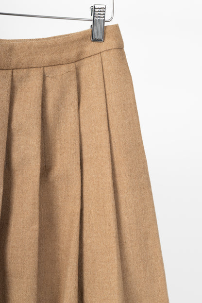 Miu Miu AW07 Runway Tan Wool & Camel Pleated Skirt