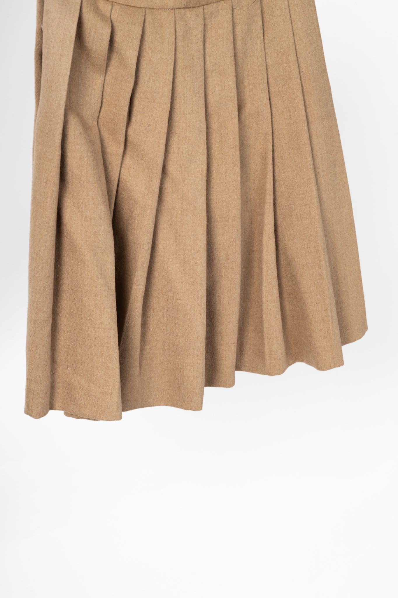 Miu Miu AW07 Runway Tan Wool & Camel Pleated Skirt