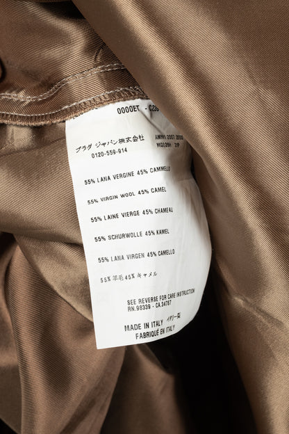 Miu Miu AW07 Runway Tan Wool & Camel Pleated Skirt