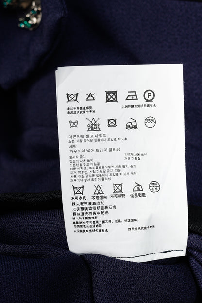 Miu Miu Cruise 2010 Navy Viscose Crepe Crytal-Toggle Mini Dress