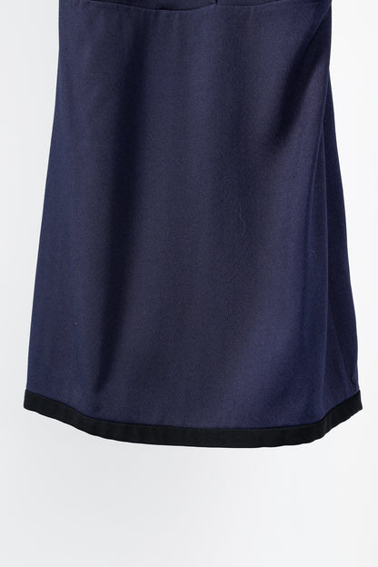 Miu Miu Cruise 2010 Navy Viscose Crepe Crytal-Toggle Mini Dress