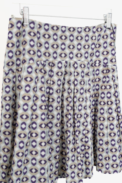 Miu Miu 2007 Taupe Geometric Print Skirt