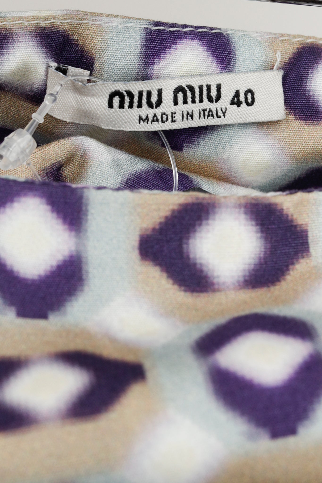 Miu Miu 2007 Taupe Geometric Print Skirt