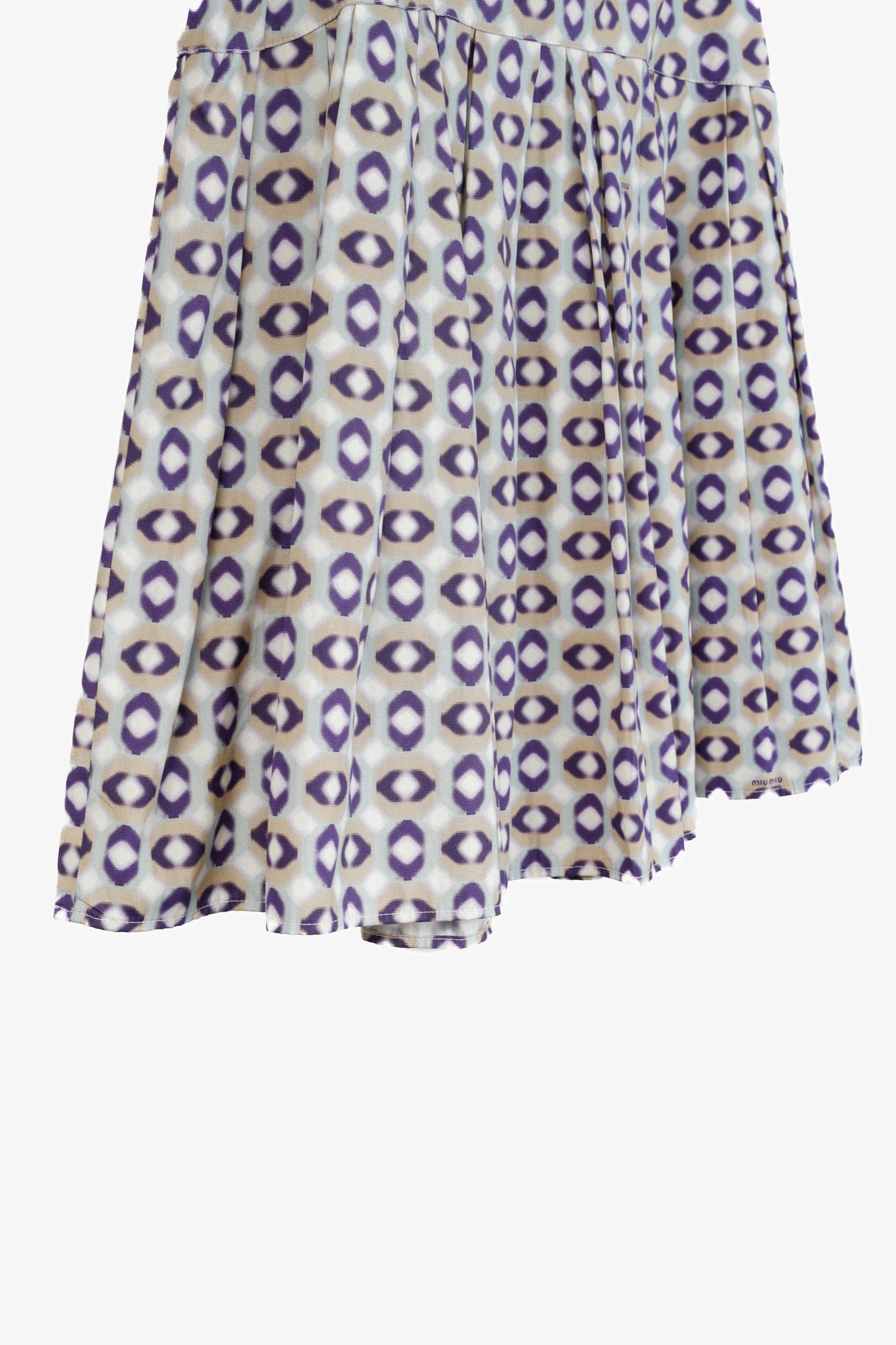 Miu Miu 2007 Taupe Geometric Print Skirt