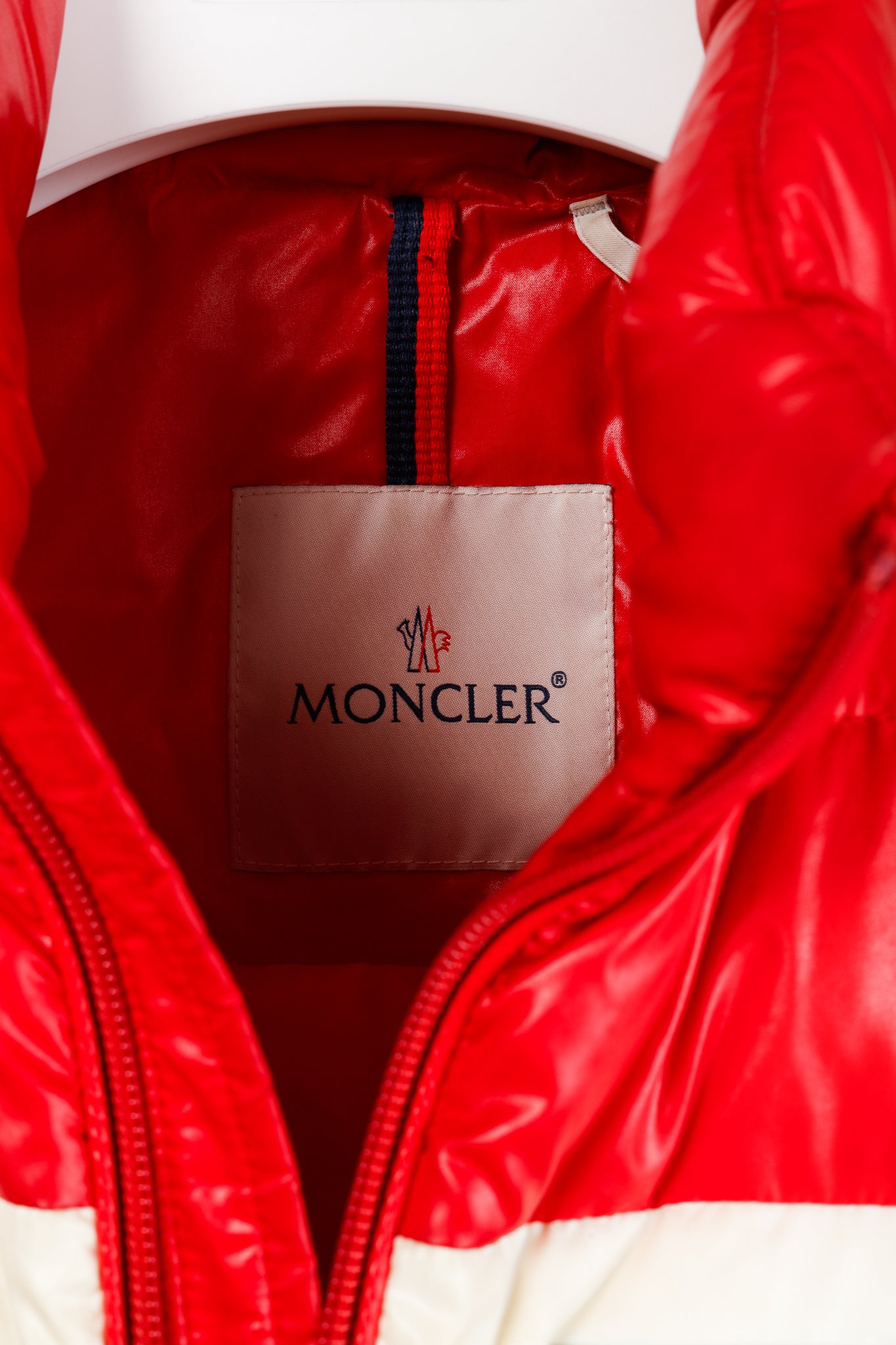 Moncler Petichet Red Stripe Bomber Down-Fill Puffer Jacket