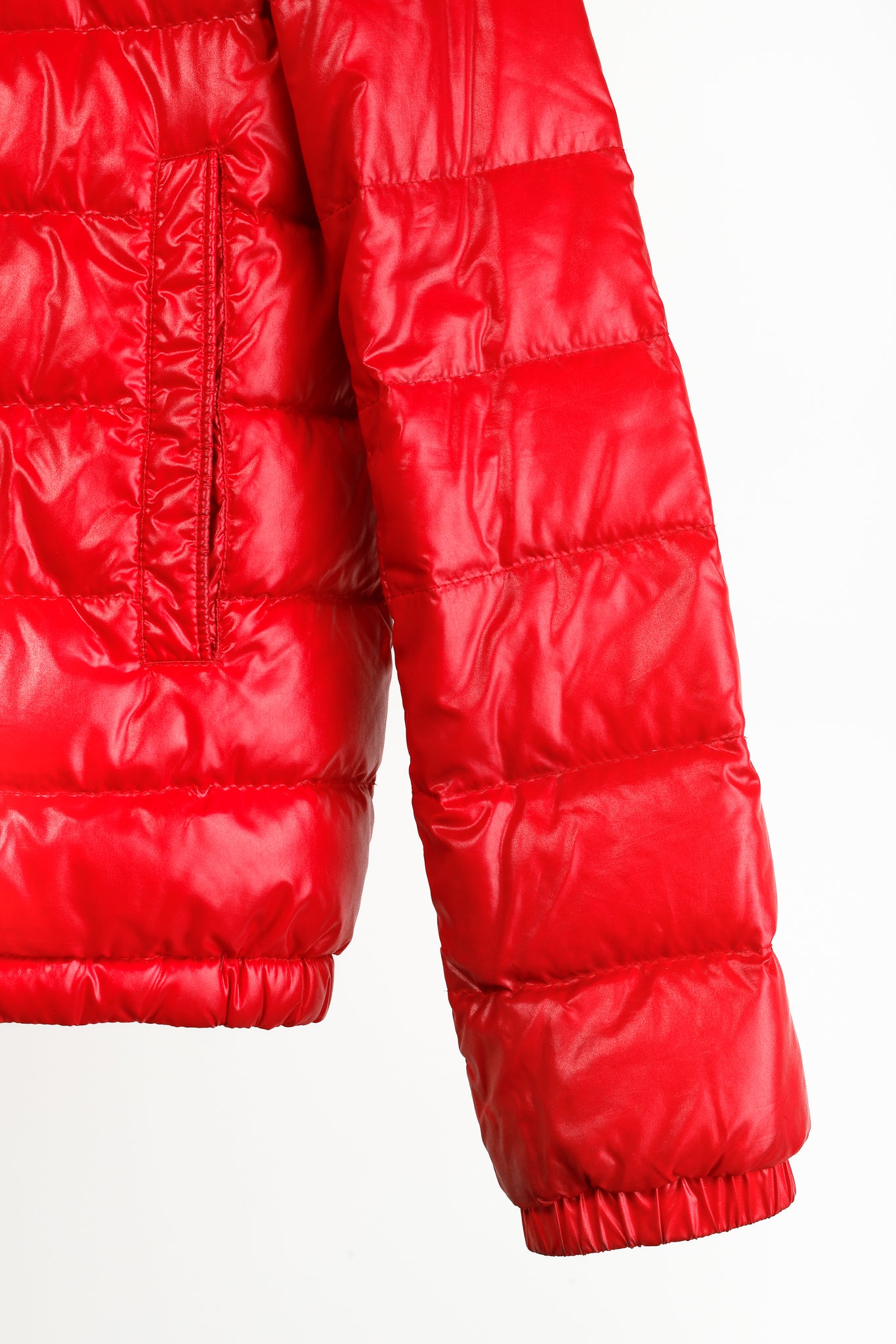 Moncler Petichet Red Stripe Bomber Down-Fill Puffer Jacket