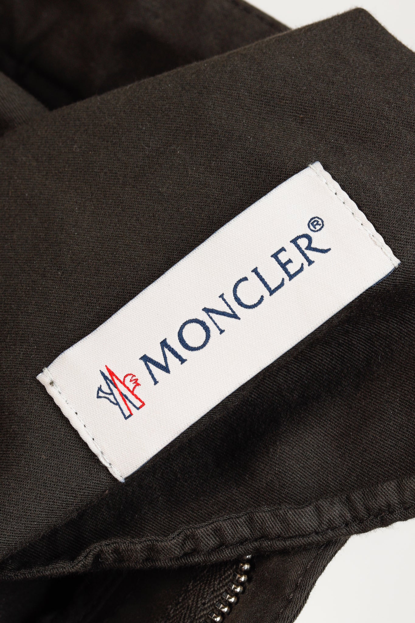 Moncler Military Khaki Green Wide-Leg Stretch-Cotton Cargo Trousers