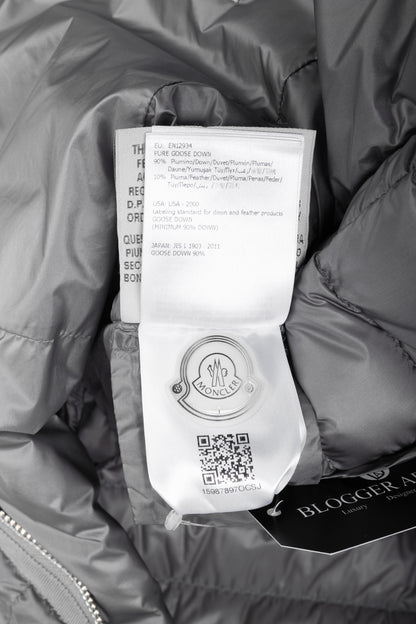 Moncler Longue Saison Bogue Grey Nylon Puffer Coat