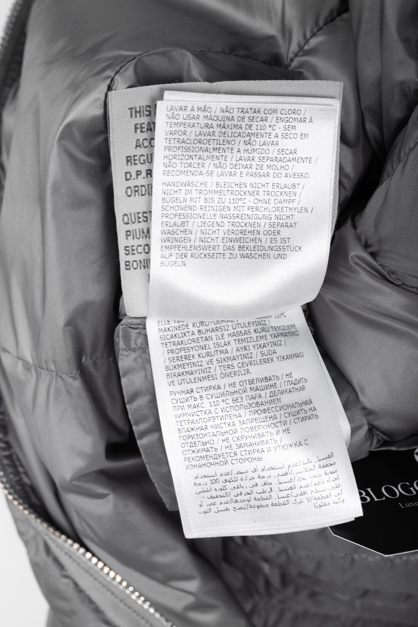 Moncler Longue Saison Bogue Grey Nylon Puffer Coat