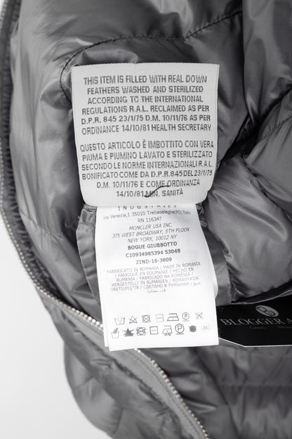 Moncler Longue Saison Bogue Grey Nylon Puffer Coat