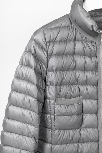 Moncler Longue Saison Bogue Grey Nylon Puffer Coat