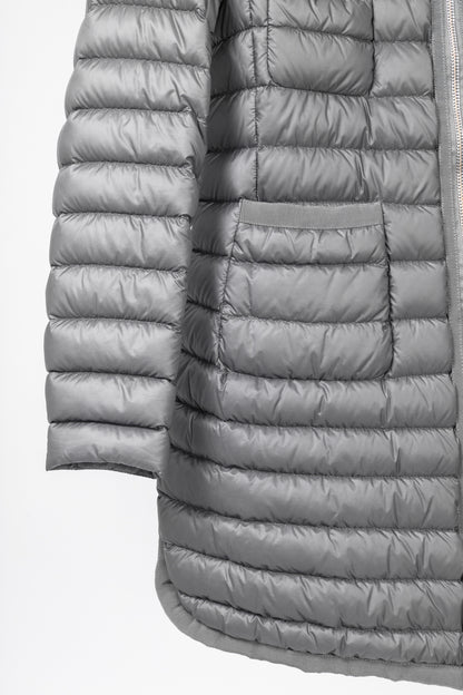 Moncler Longue Saison Bogue Grey Nylon Puffer Coat
