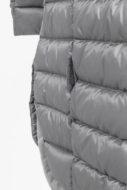 Moncler Longue Saison Bogue Grey Nylon Puffer Coat