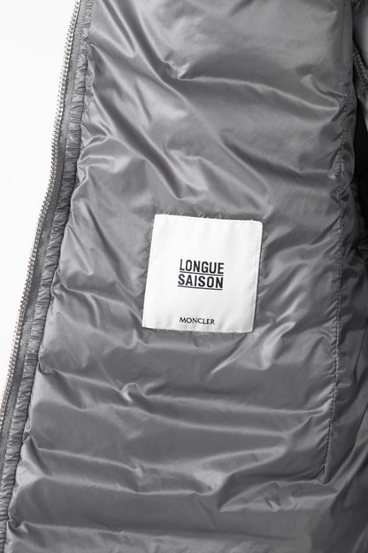 Moncler Longue Saison Bogue Grey Nylon Puffer Coat