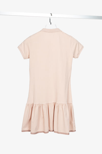 Moncler Pink Cotton-Pique Ruffle-Hem Polo Dress